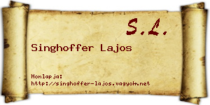Singhoffer Lajos névjegykártya