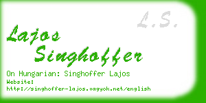 lajos singhoffer business card